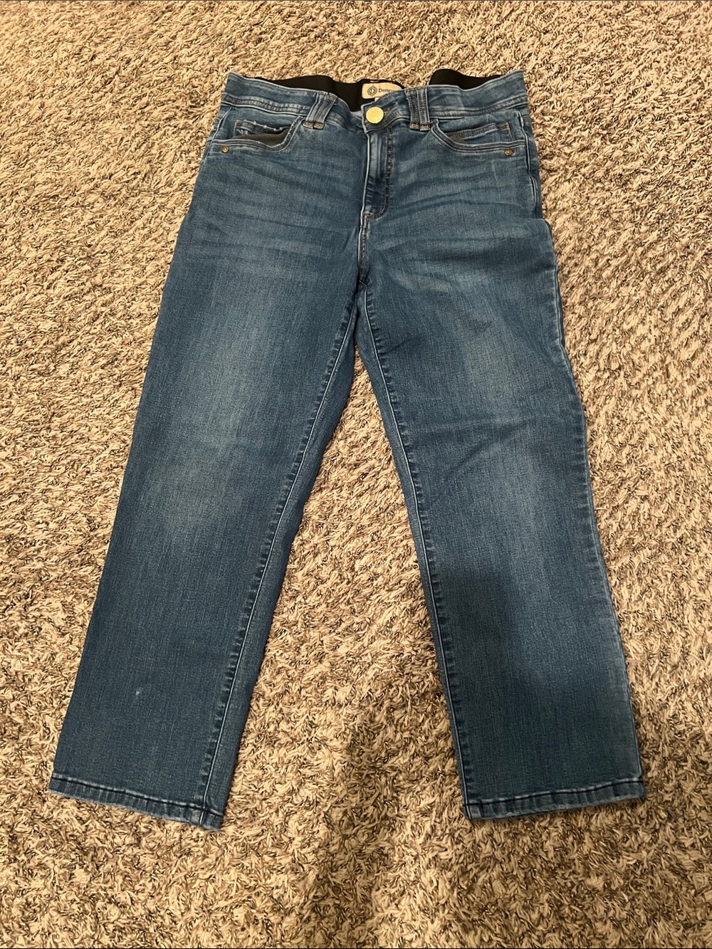 Cropped Ankle Jeans in Medium Blue Denim